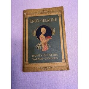 VTG 1927 KNOX GELATIN Recipe Booklet-Dainty Deserts- Salads-Candies